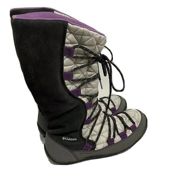 Columbia Loveland Omni-Heat Waterproof Winter Boots Youth 5 Winter Cool Grey New - Picture 3 of 12